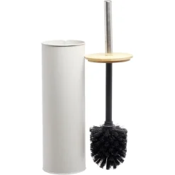 Outlet Gifi Brosse WC cylindrique bambou et métal gris naturel