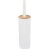 Outlet Gifi Brosse WC cylindrique blanche et naturel