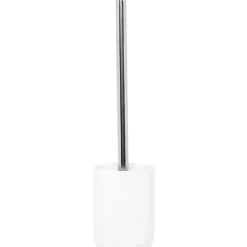Gifi Brosse WC manche inox céramique blanc