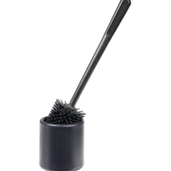 Hot Gifi Brosse WC silicone ronde avec support noir