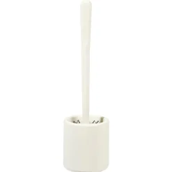 Outlet Gifi Brosse WC silicone ronde avec support blanc