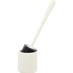 Outlet Gifi Brosse WC silicone ronde avec support blanc