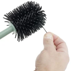 Outlet Gifi Brosse WC silicone ronde avec support plastique vert