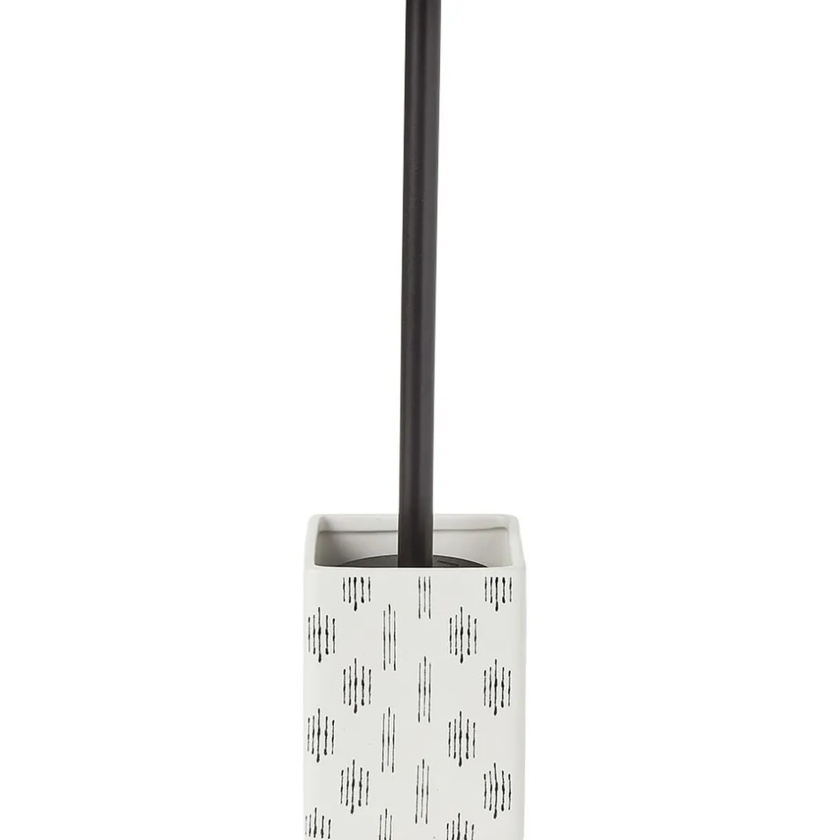 Clearance Gifi Brosse WC socle carré grès motif trait noir et blanc 9,2x9,2xH36cm