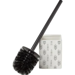 Clearance Gifi Brosse WC socle carré grès motif trait noir et blanc 9,2x9,2xH36cm