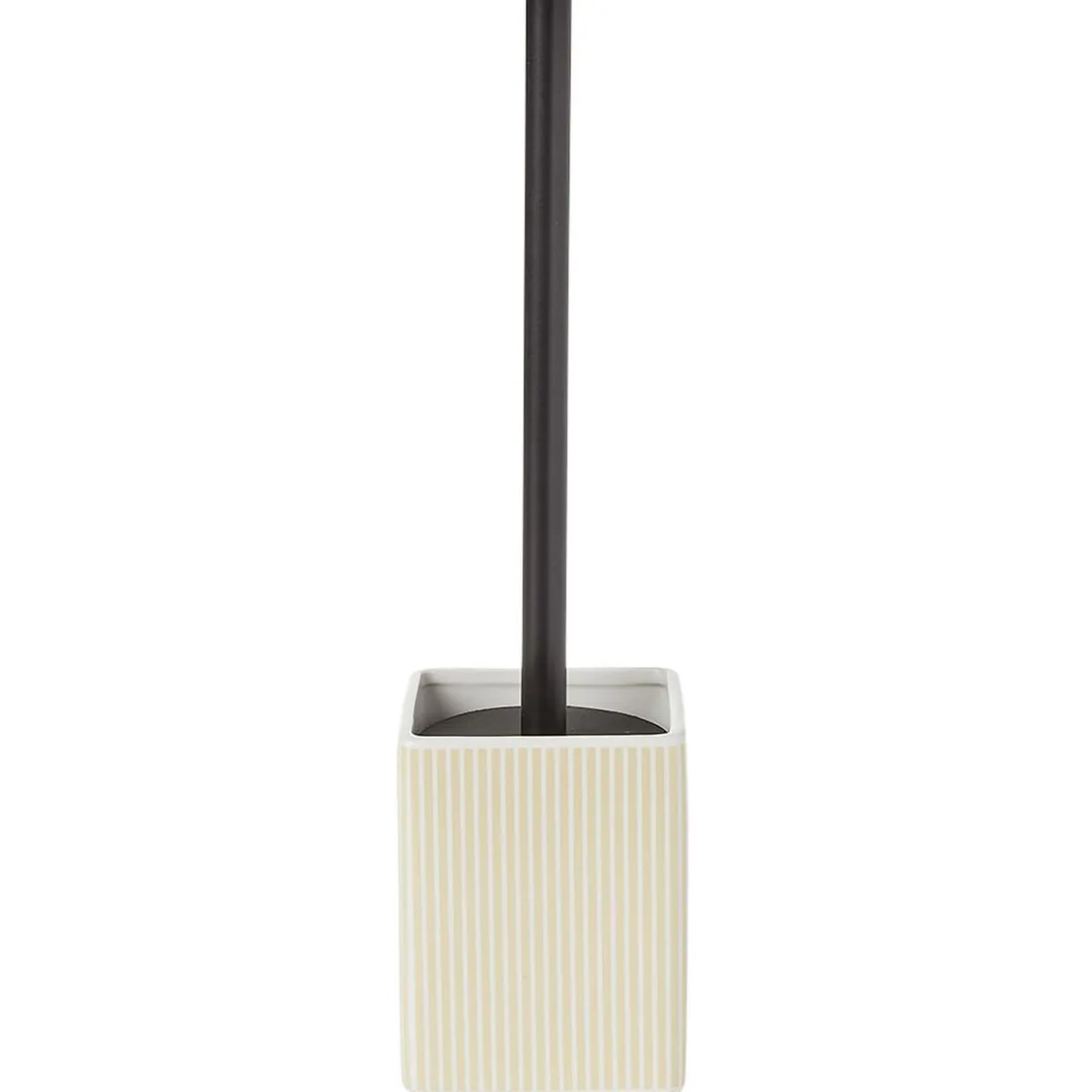 Best Gifi Brosse WC socle carré grès rayure verticale blanc beige 9,2x9,2xH36cm