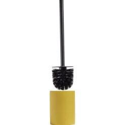 Outlet Gifi Brosse WC socle rond grès jaune Ø9,2xH36cm