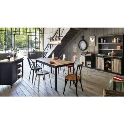 Rangement|Gifi Buffet haut Florence noir et miel 2 étagères