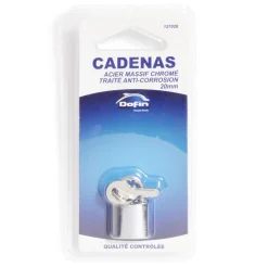 Outlet Gifi Cadenas en acier gris chromé de 20 mm - 2 clés