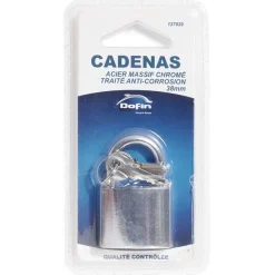 Online Gifi Cadenas en acier gris chromé de 38 mm - 2 clés
