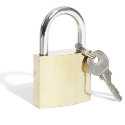 Gifi Cadenas en acier massif jaune 38mm - 2 clés