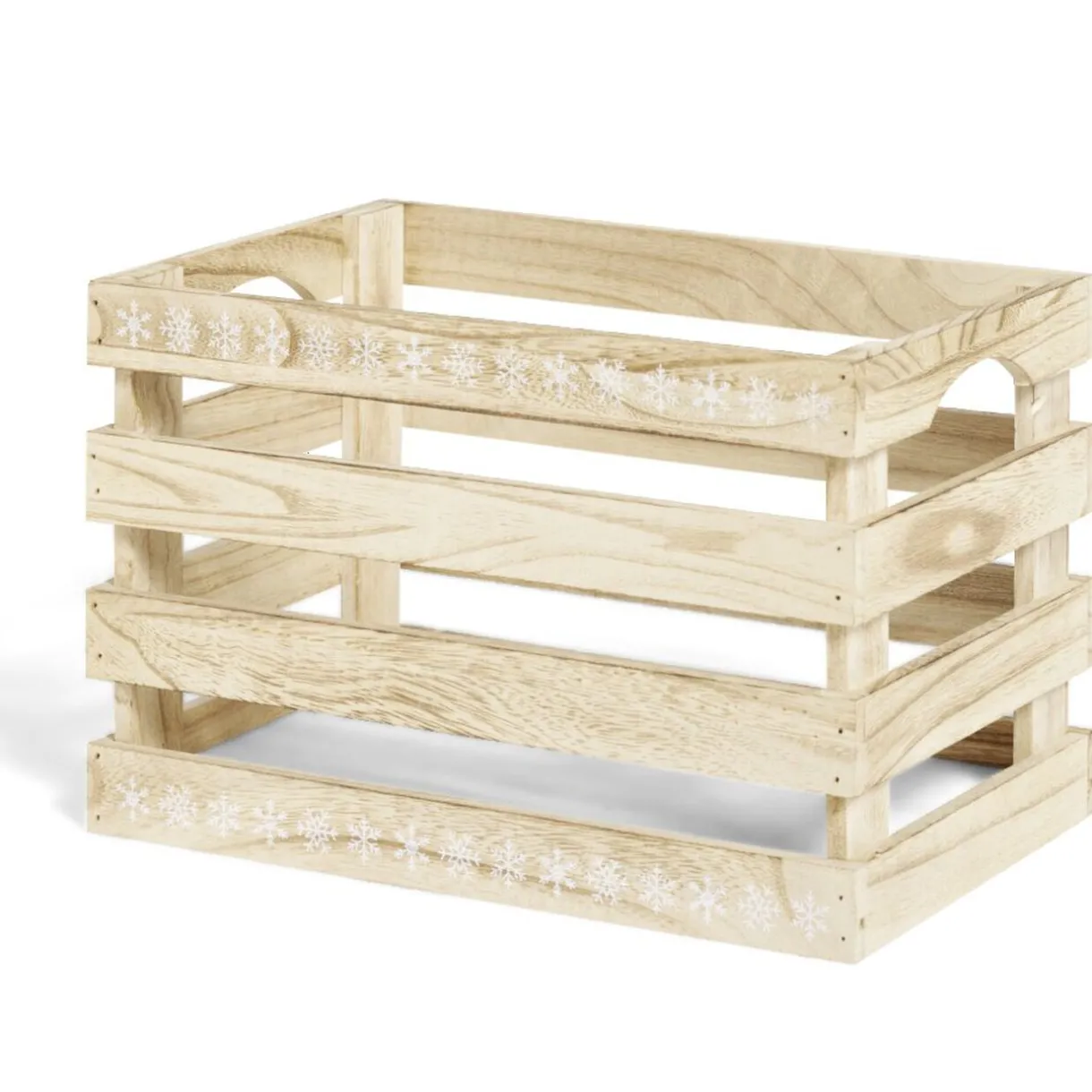 Rangement|Gifi Cagette en bois motif flocon blanc 28x18xH18cm