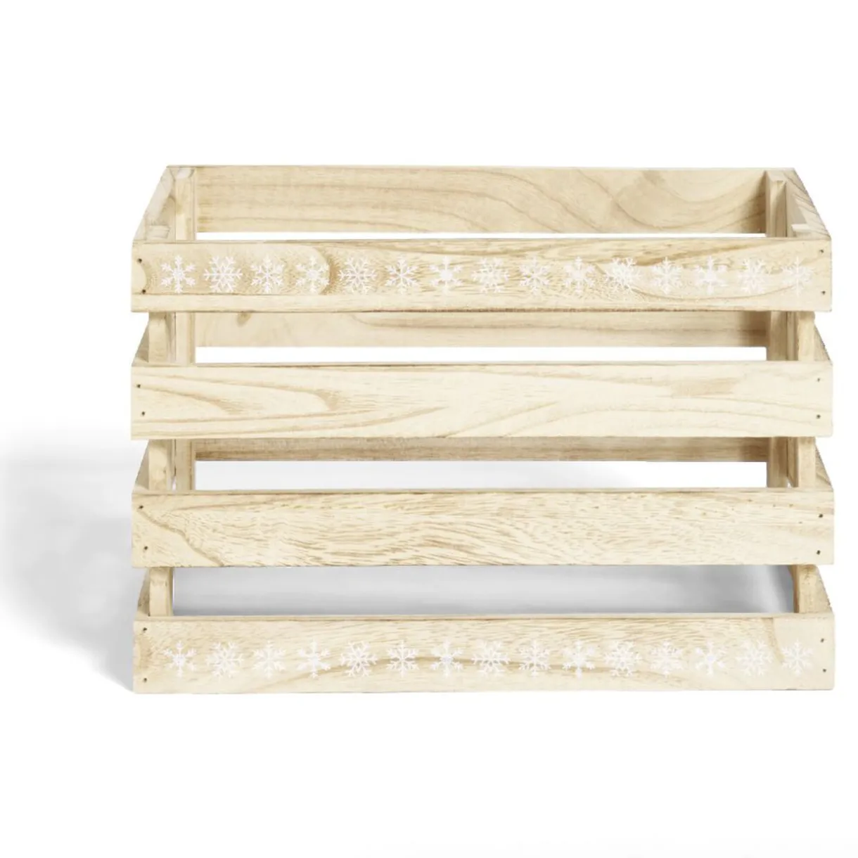 Rangement|Gifi Cagette en bois motif flocon blanc 28x18xH18cm