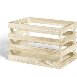 Rangement|Gifi Cagette en bois motif flocon blanc 33x23xH21cm