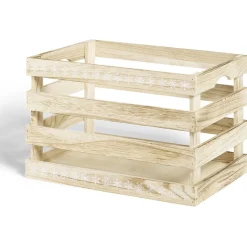 Rangement|Gifi Cagette en bois motif flocon blanc 33x23xH21cm