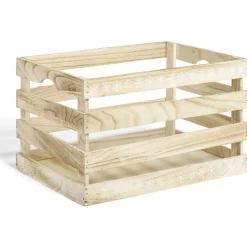 Rangement|Gifi Cagette en bois motif flocon blanc 38x28xH23cm