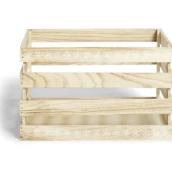 Rangement|Gifi Cagette en bois motif flocon blanc 38x28xH23cm