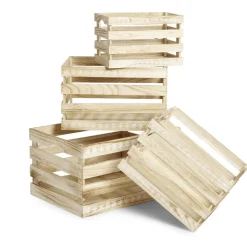 Rangement|Gifi Cagette en bois motif flocon blanc 44x33xH25cm