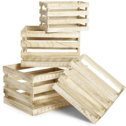 Rangement|Gifi Cagette en bois motif flocon blanc 44x33xH25cm
