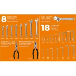 Discount Gifi Caisse à outils en acier 119 pièces