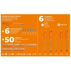 Discount Gifi Caisse à outils en acier 119 pièces