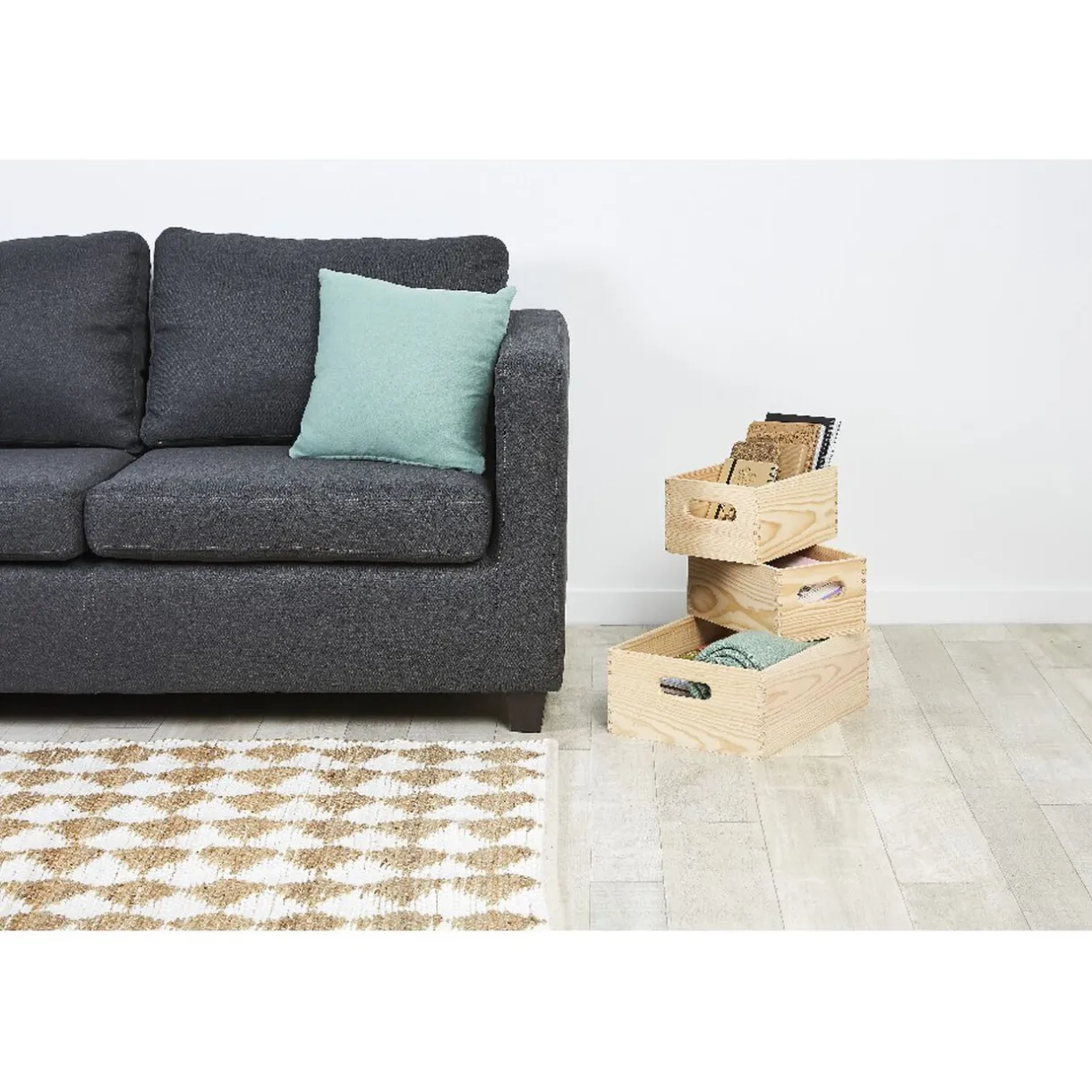 Rangement|Gifi Caisse de rangement en bois x3