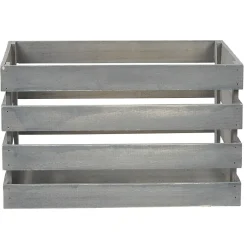 Rangement|Gifi Caisse de rangement en bois gris