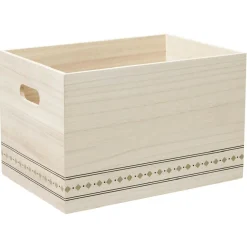 Rangement|Gifi Caisse de rangement en bois L.28 x l.18 x H.18 cm
