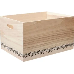Rangement|Gifi Caisse de rangement en bois L.38 x l.28 x H.33 cm
