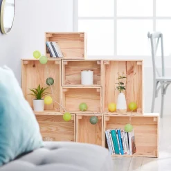 Rangement|Gifi Caisse en bois pin massif à monter soi-même moyen modèle