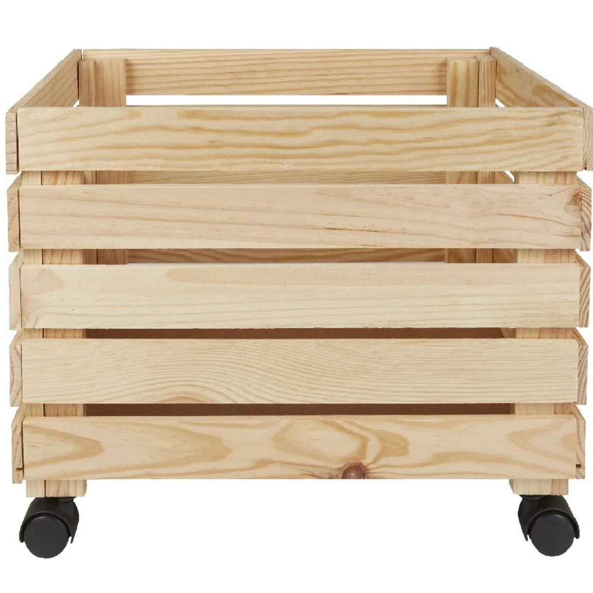 Rangement|Gifi Caisse en bois pin massif roulette à monter grand modèle