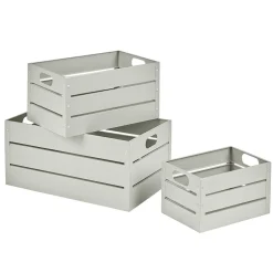 Rangement|Gifi Caisse métallique de rangement blanc lin x3