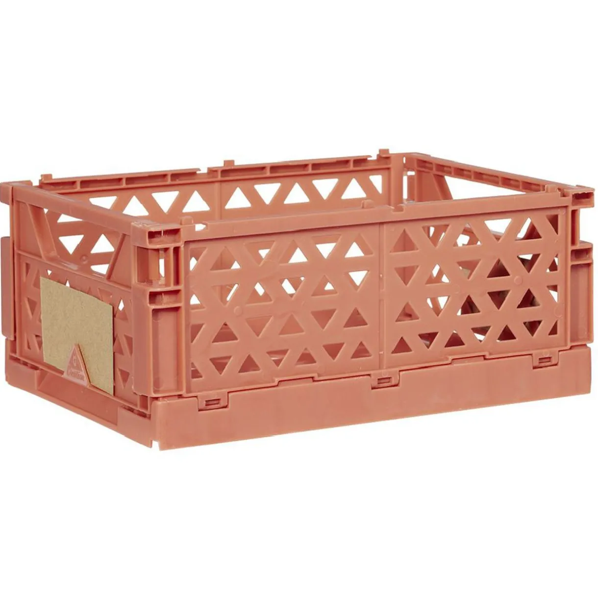 Rangement|Gifi Caisse pliable avec porte-étiquette marron L17xl12,5xH7cm