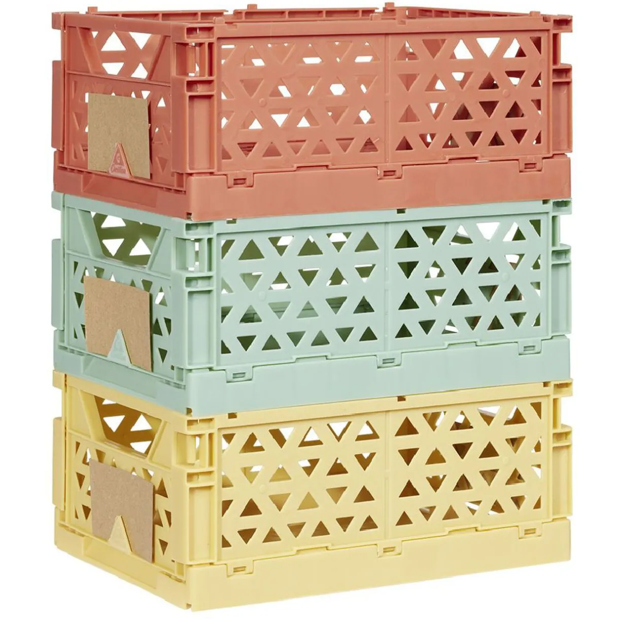 Rangement|Gifi Caisse pliable avec porte-étiquette marron L17xl12,5xH7cm