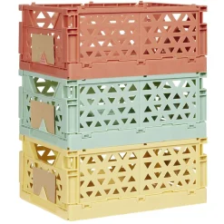 Rangement|Gifi Caisse pliable avec porte-étiquette jaune L17xl12,5xH7cm