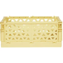 Rangement|Gifi Caisse pliable avec porte-étiquette jaune L17xl12,5xH7cm