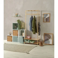 Rangement|Gifi Caisse pliable avec porte-étiquette vert L25xl16,5xH10cm