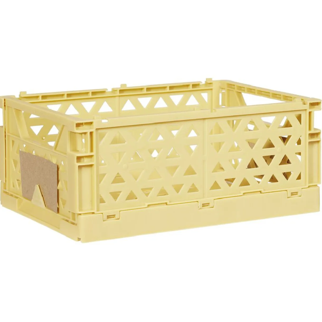 Rangement|Gifi Caisse pliable avec porte-étiquette jaune L25xl16,5xH10cm