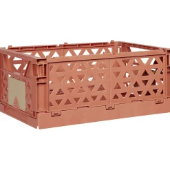 Rangement|Gifi Caisse pliable avec porte-étiquette marron L33xl25xH15cm