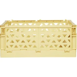 Rangement|Gifi Caisse pliable avec porte-étiquette jaune L33xl25xH15cm