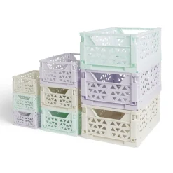 Rangement|Gifi Caisse pliable polypropylène 17x12x7.5cm violet pastel
