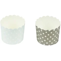 Caissette à muffin motif pois gris bleu x25^Gifi Best