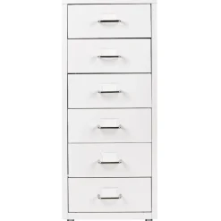 Rangement|Gifi Caisson métallique 6 tiroirs 4 roues blanc