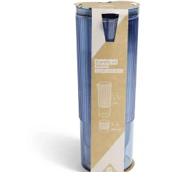 Carafe 1,1L + 4 verres 300mL polystyrène et silicone bleu^Gifi Online