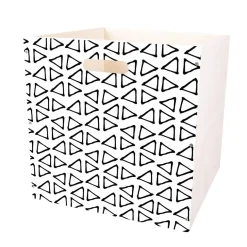 Entretien Du Linge|Gifi Casier Box Cube bois motif géométrique 30x30x30cm