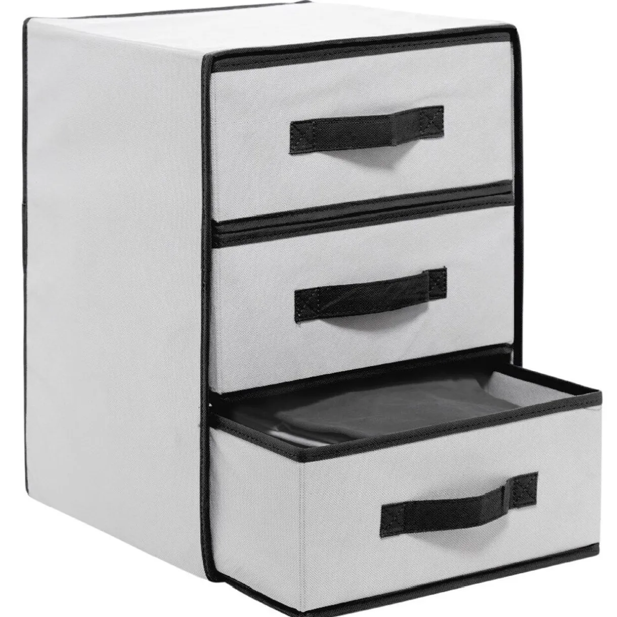 Rangement|Gifi Casier de rangement 3 tiroirs pour dressing blanc et noir