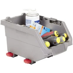 Rangement|Gifi Casier de rangement superposable gris et rouge x4