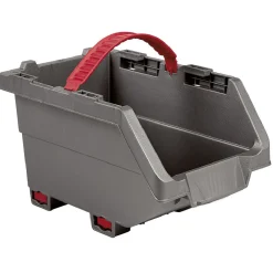 Rangement|Gifi Casier de rangement superposable gris et rouge x4