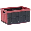 Rangement|Gifi Casier pliant avec couvercle noir et rouge bordeaux 46 L