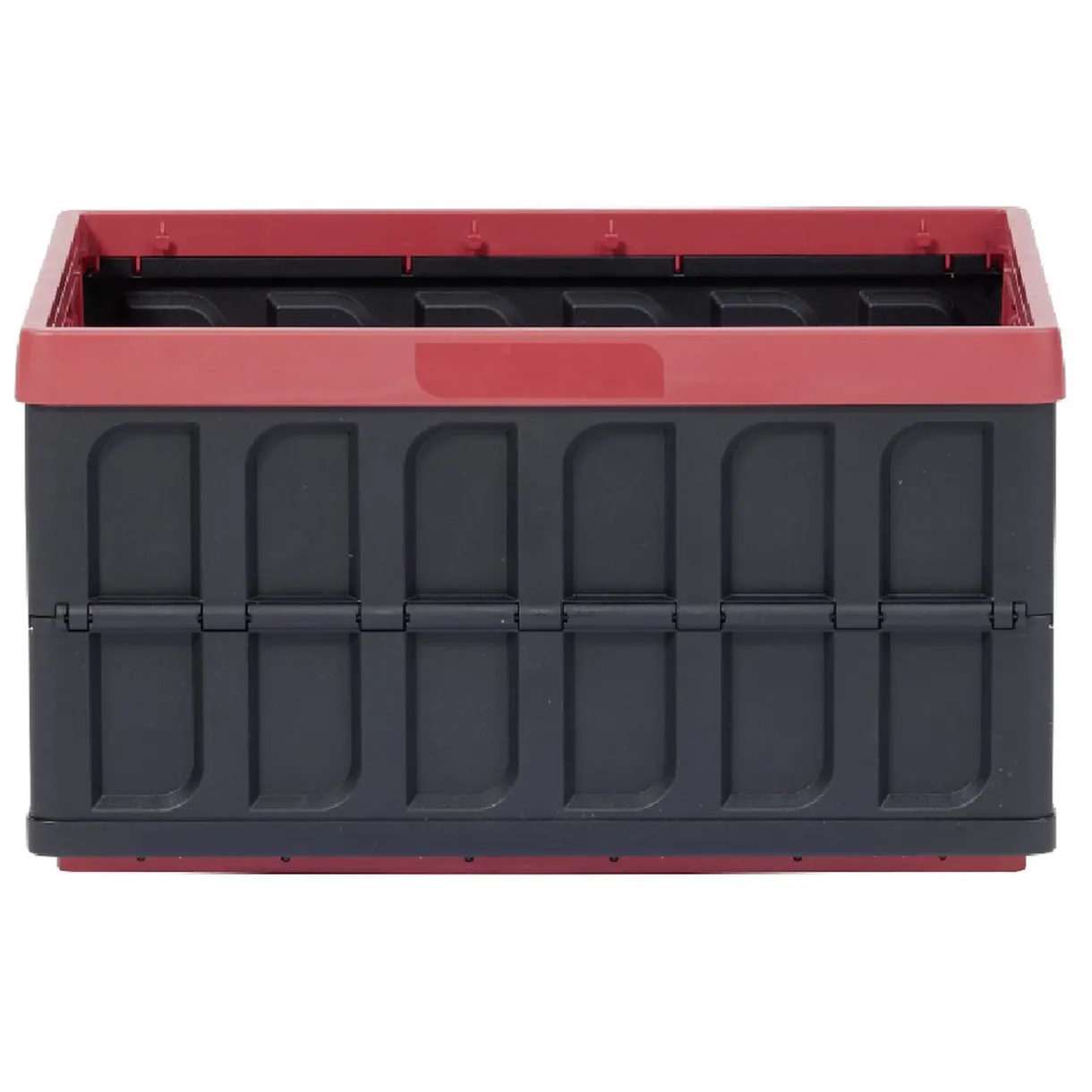 Rangement|Gifi Casier pliant avec couvercle noir et rouge bordeaux 46 L